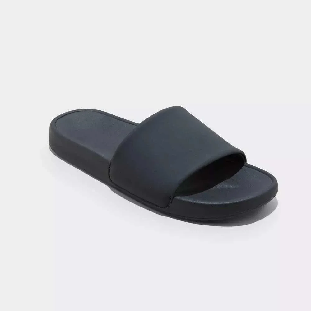 Men's Trey Sport Slides by All in Motion Black Size 9 New With Tags